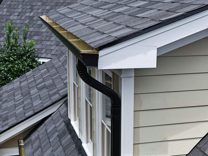 Seamless gutter and downspout installed in Raleigh, NC by Cadmus Construction