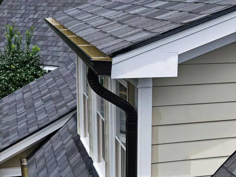 Seamless gutter and downspout installed in Raleigh, NC by Cadmus Construction